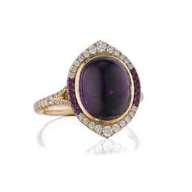 Danhier Amethyst Carnaval Ring with Diamond Accents