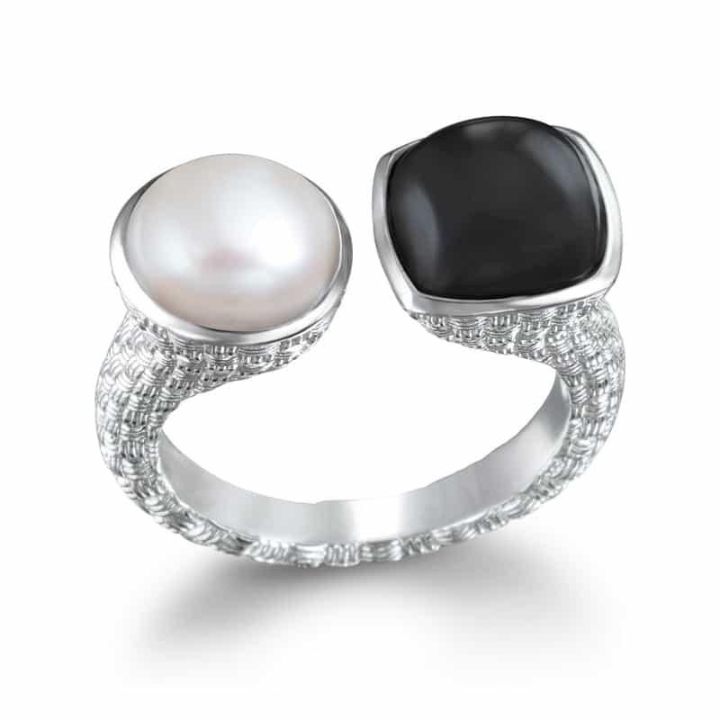 Black and White Stone Ring